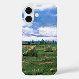 Wheat Fields with Haystacks by Vincent van Gogh iPhone 16 Case