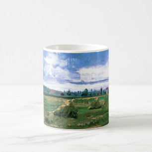 Wheat Fields with Haystacks by Vincent van Gogh Coffee Mug