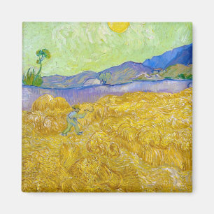 Wheat Fields with Reaper at Sunrise Van Gogh Magnet