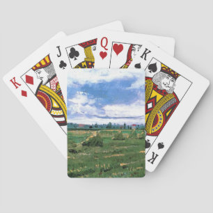 Wheat Fields with Stacks, Vincent van Gogh Playing Cards