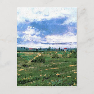 Wheat Fields with Stacks, Vincent van Gogh Postcard
