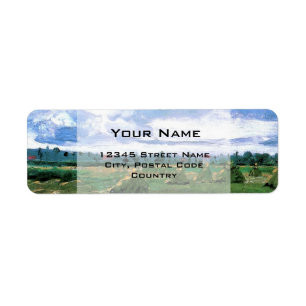 Wheat Fields with Stacks, Vincent van Gogh Return Address Label