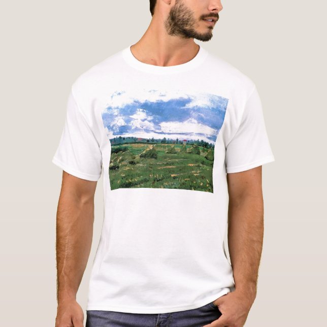 Wheat Fields with Stacks, Vincent van Gogh T-Shirt (Front)