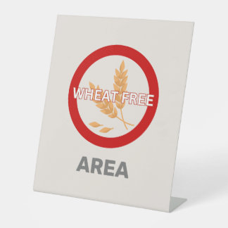 Wheat Free Area Customised Food Allergy Alert  Pedestal Sign