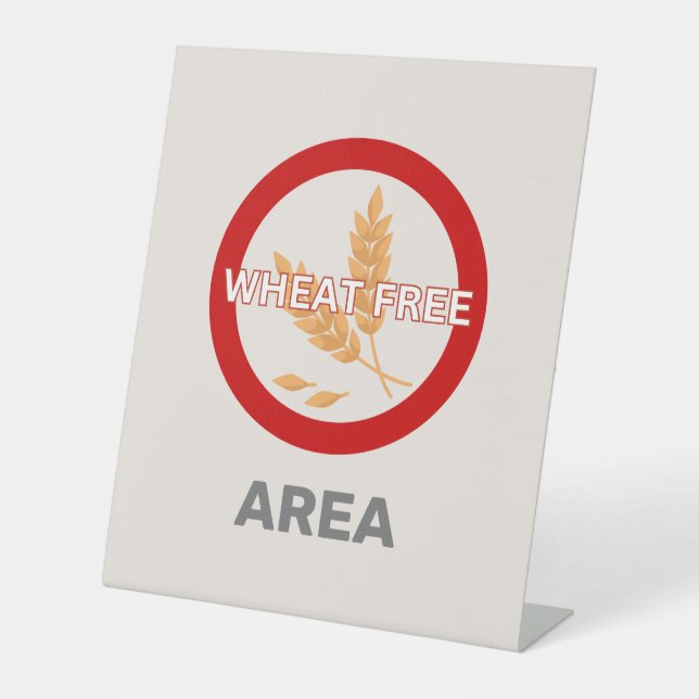 Wheat Free Area Customised Food Allergy Alert  Pedestal Sign (Front)