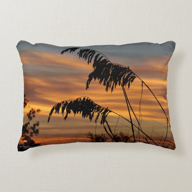 Wheat ornamental grass sunrise Pillow (Front)