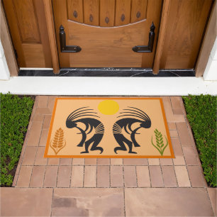 Wheat Springtime Kokopelli Doormat