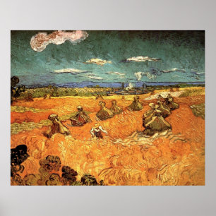 wheat Stacks with Reaper by Vincent van Gogh Poster