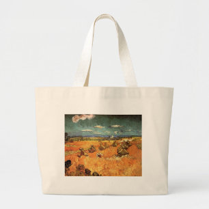 wheat Stacks with Reaper Large Tote Bag