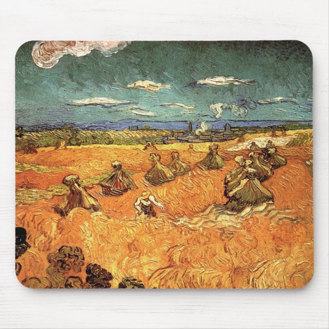 wheat Stacks with Reaper Mouse Pad (Front)