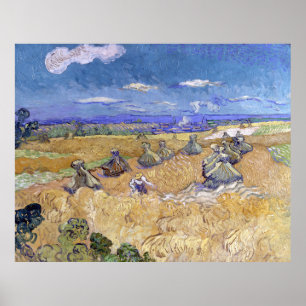 Wheat Stacks with Reaper Vincent Gogh  Poster