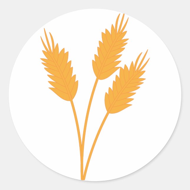 Wheat Stalk Classic Round Sticker (Front)