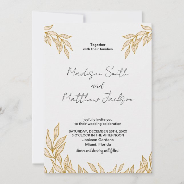 Wheat Wedding Invitations (Front)