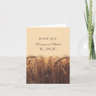 Wheat Wedding Thank You Cards
