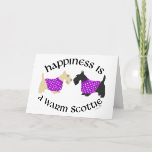 Wheaten & Black Scottie Happiness Holiday Card
