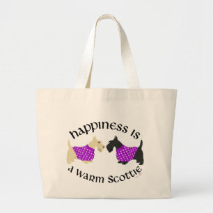 Wheaten & Black Scottie Happiness Large Tote Bag