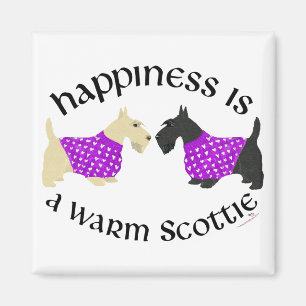 Wheaten & Black Scottie Happiness Magnet
