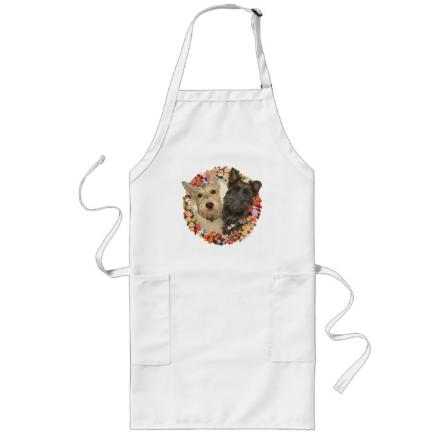 Wheaten & Black Scotties Long Apron (Front)