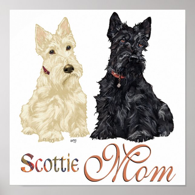 Wheaten & Black Scotties Mother's Day Poster (Front)
