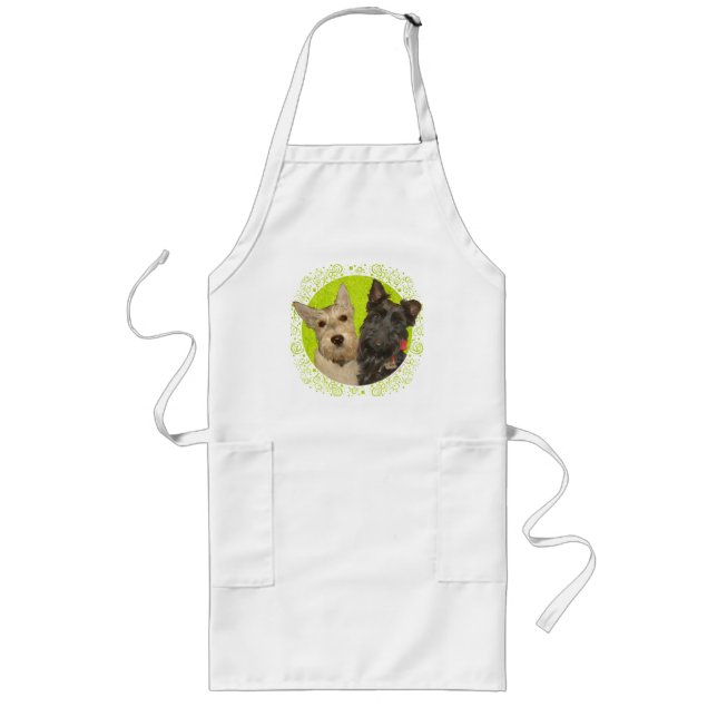 Wheaten & Black Scottish Terriers Long Apron (Front)