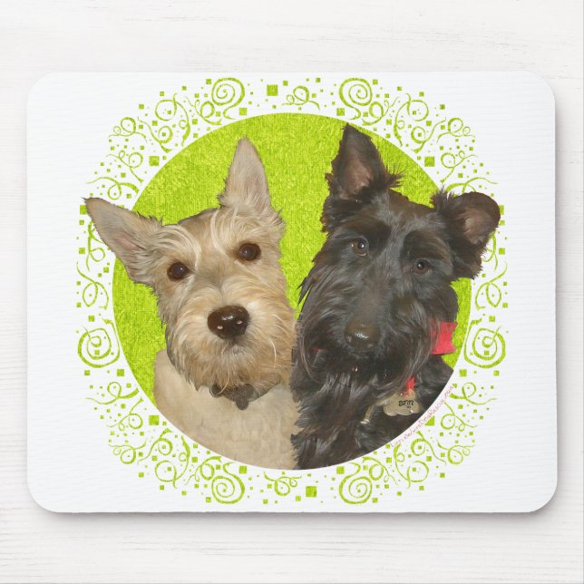 Wheaten & Black Scottish Terriers Mouse Pad (Front)