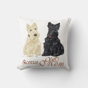 Wheaten & Black Scottish Terriers Mum Cushion