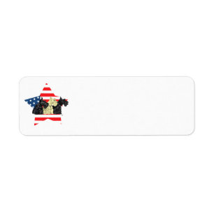 Wheaten & Black Scottish Terriers Return Address Label