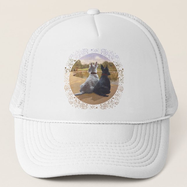 Wheaten & Black Scottish Terriers Trucker Hat (Front)