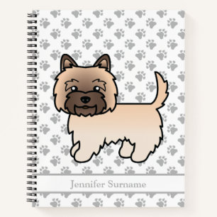 Wheaten Cairn Terrier Cartoon Dog & Custom Text Notebook