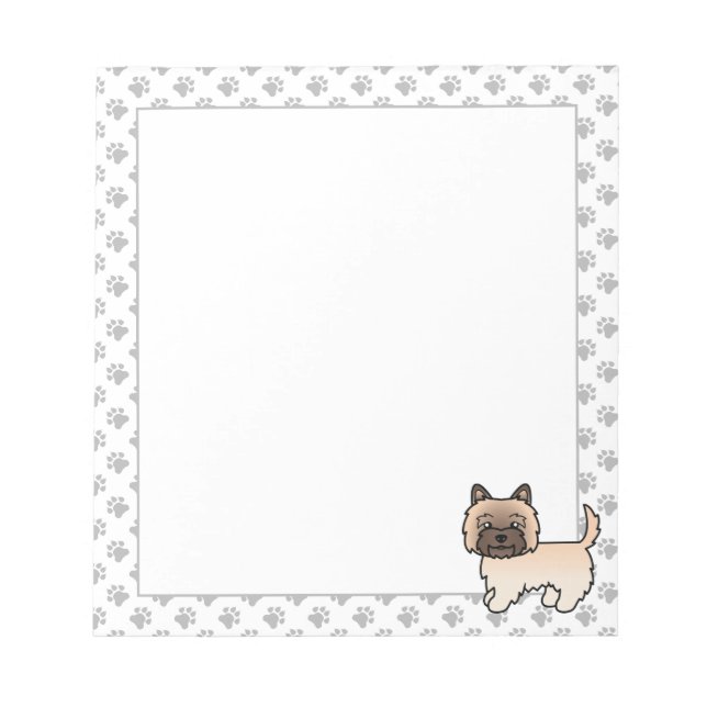 Wheaten Cairn Terrier Cute Cartoon Dog Notepad (Front)