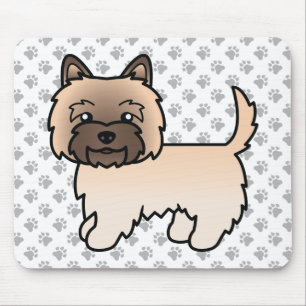 Wheaten Cairn Terrier Dog Illustration & Paws Mouse Pad