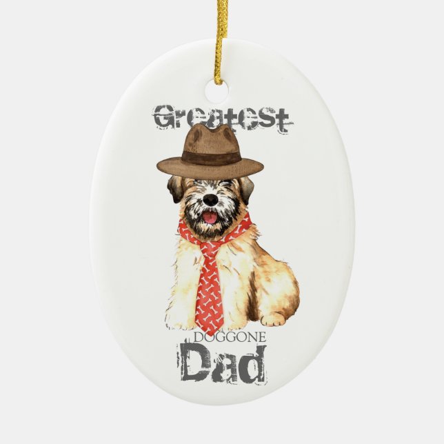 Wheaten Dad Ceramic Ornament (Front)