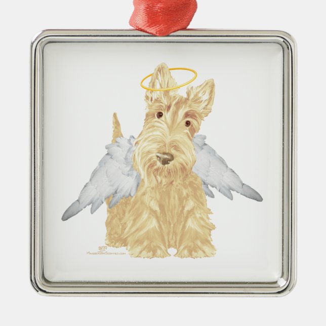 Wheaten Scottie Angel Metal Ornament (Front)