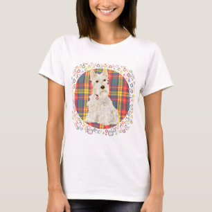 Wheaten Scottie on Buchanan Tartan T-Shirt