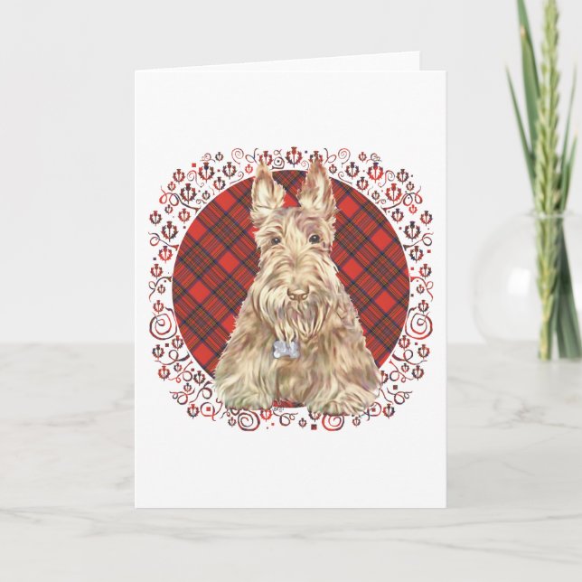 Wheaten Scottie Tartan Card (Front)