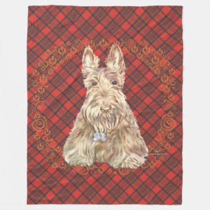 Wheaten Scottie Tartan Fleece Blanket