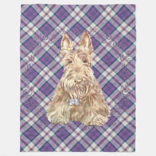 Wheaten Scottie Tartan Fleece Blanket