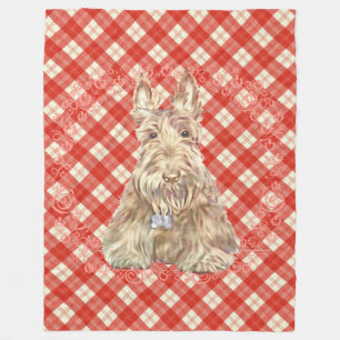 Wheaten Scottie Tartan Fleece Blanket