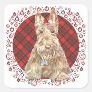 Wheaten Scottie Tartan Sticker