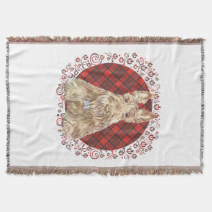 Wheaten Scottie Tartan Throw Blanket