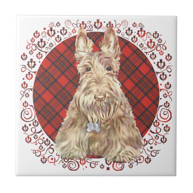 Wheaten Scottie Tartan Tile (Front)