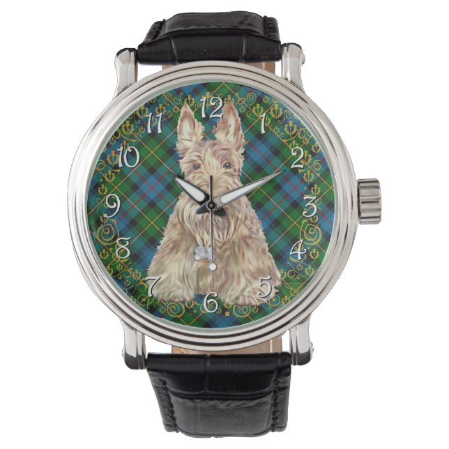 Wheaten Scottie Tartan Watch (Front)