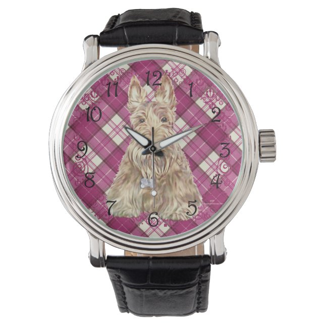 Wheaten Scottie Tartan Watch (Front)