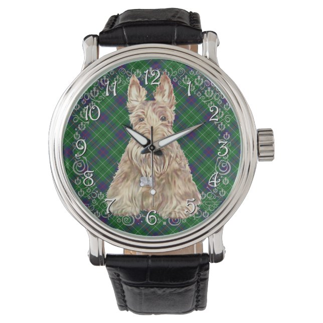 Wheaten Scottie Tartan Watch (Front)