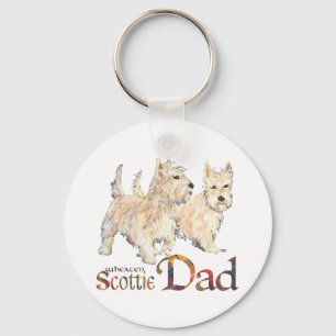 Wheaten Scotties Celebrate Father's Day Key Ring