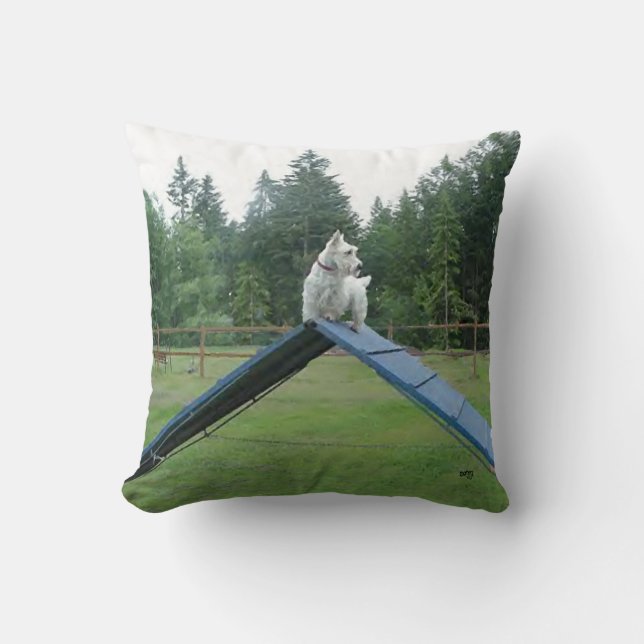 Wheaten Scottish Terrier Agility Pillow (Front)