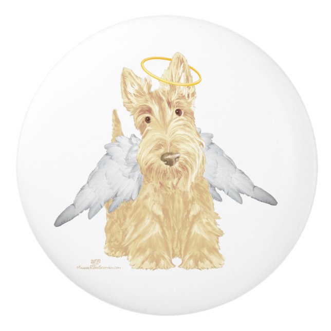 Wheaten Scottish Terrier Angel Ceramic Knob (Front)