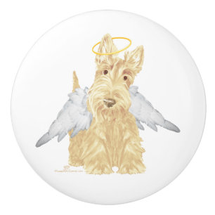 Wheaten Scottish Terrier Angel Ceramic Knob