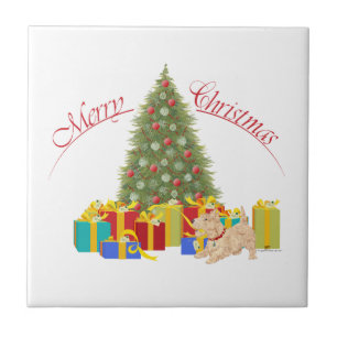 Wheaten Scottish Terrier Christmas Ceramic Tile