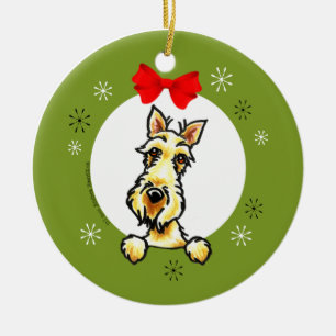 Wheaten Scottish Terrier Christmas Classic Ceramic Tree Decoration